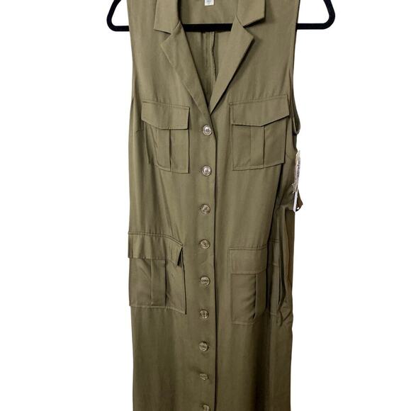 Tahari Tabatha Olive Sleeveless Utility Dress - Size 12 (NWT) - Picture 3 of 5